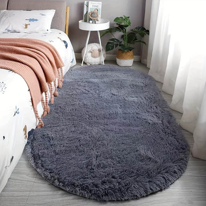 Plush Oval Faux Fur Rug - Montero Milan
