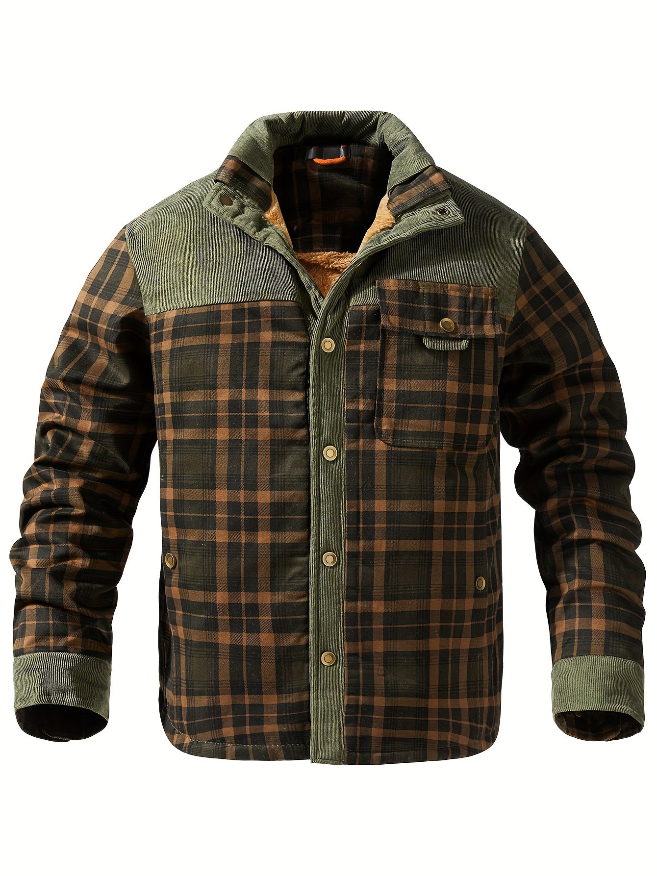 Fleece-Lined Plaid Jacket