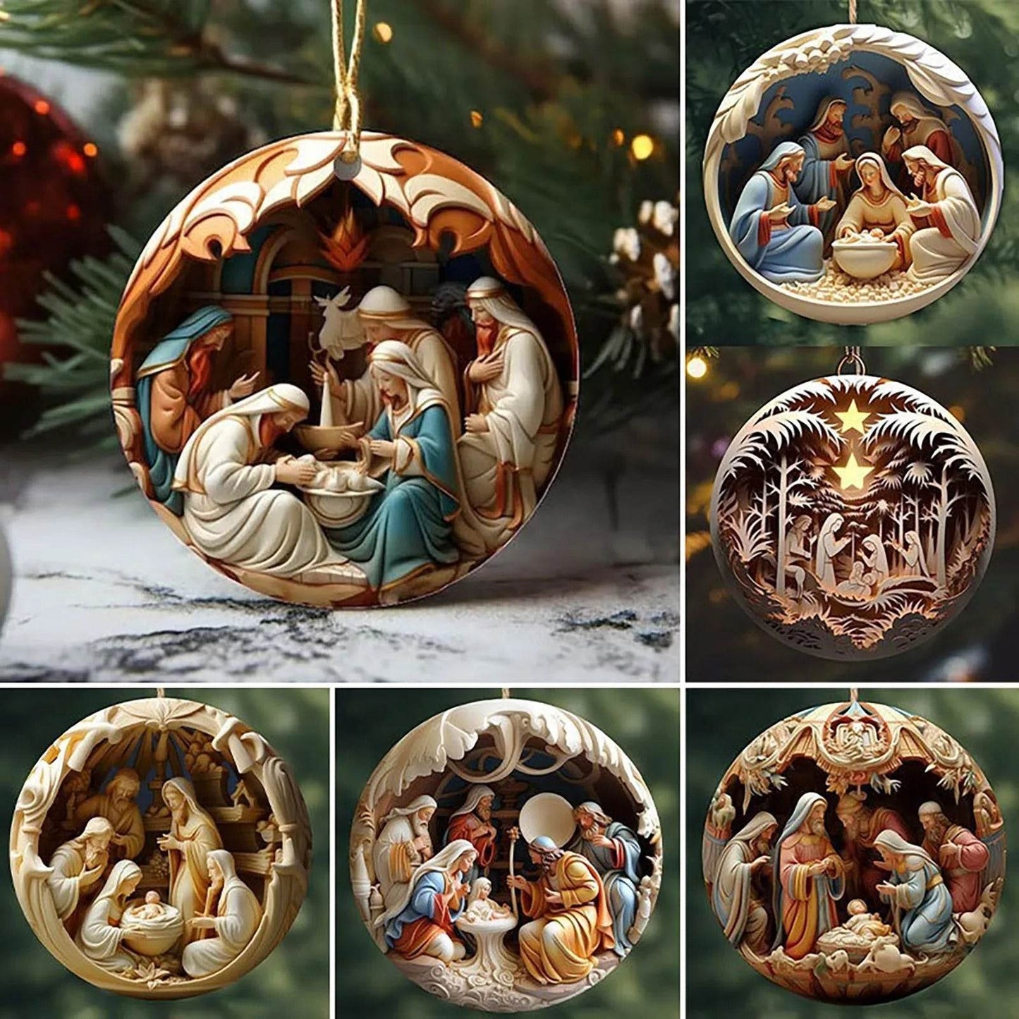 Classic Christmas Nativity Ornaments (1 / 6 / 12 PCs) - Montero Milan