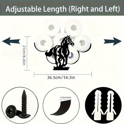 Wall Mounted Horse Toilet Paper Holder Rack - Montero Milan