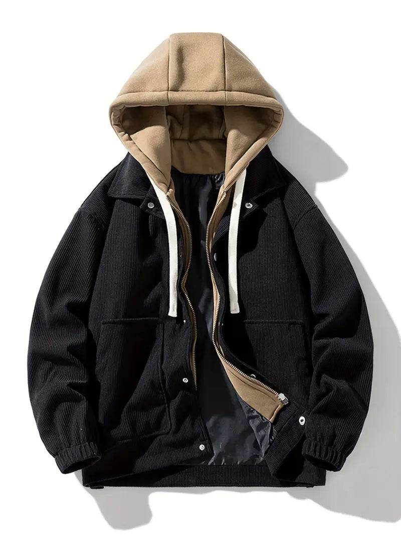 False Two-Piece Hooded Basketball Jacket - Montero Milan