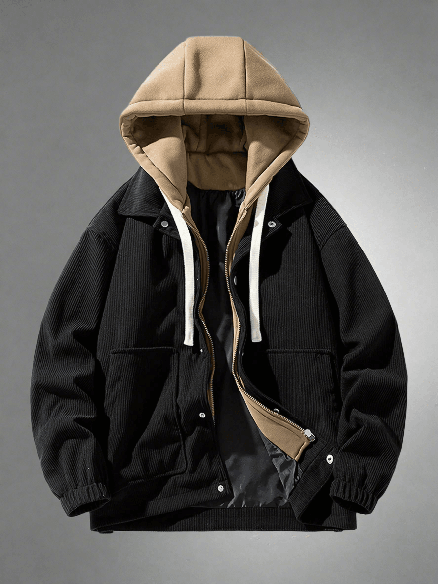 False Two-Piece Hooded Basketball Jacket - Montero Milan