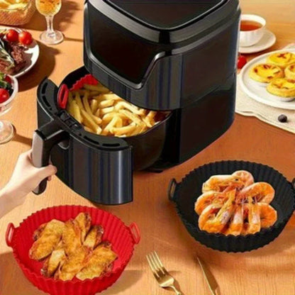 1pc Reusable Silicone Air Fryer Liner – Non-Stick Food-Grade, Universal Fit for All Air Fryers, Multi-Purpose Cooking Accessory, No Power Needed