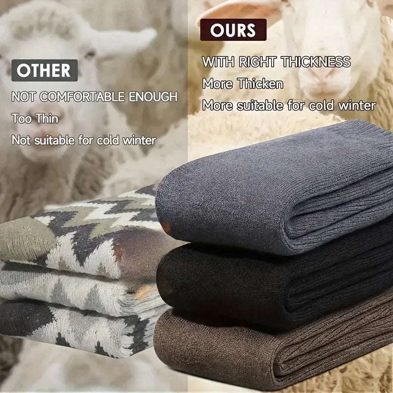 3/10 Pairs of Thick Winter Velvet Snow Socks for Men, Soft Plush Warm Boot Socks, Suitable for Outdoor Work And Leisure, a Gift for Husbands, Fathers, Or Boyfriends, Knitted Items in European Sizes (39-45) And US Sizes 9-11.