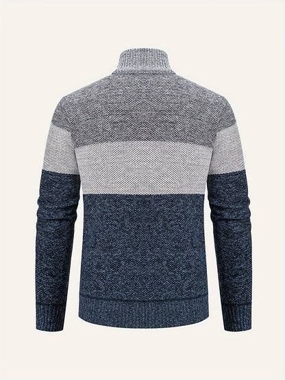 Men'S Knitted Cardigan with a Stand-Up Collar, a Casual And Stylish Outerwear.