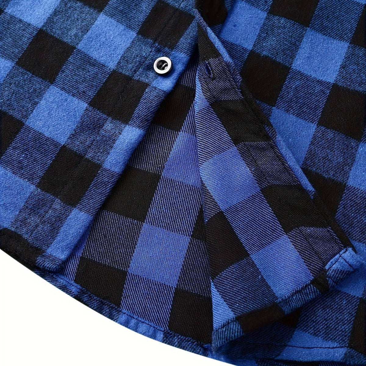 Men's Fashion Hooded Plaid Trendy Shirt Hooded Plaid Sweatshirt, Autumn/Winter Essentials, New Season - Royal Blue / NZ 36