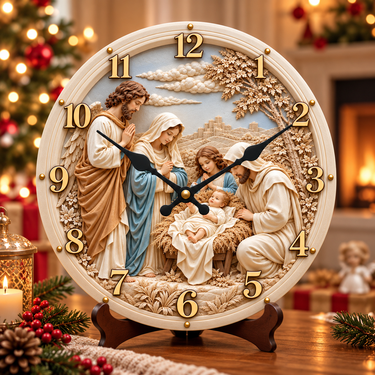 Holy Family Nativity Wall Clock