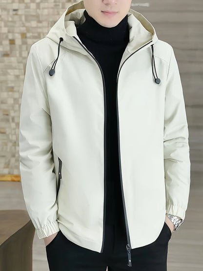 Men'S Heavy-Duty Fleece Jacket - Windproof Zip-Up Coat with Full-Zip Closure, Hooded Winter Coat for Cold Weather, Non-Stretch Fabric for Everyday & Formal Events