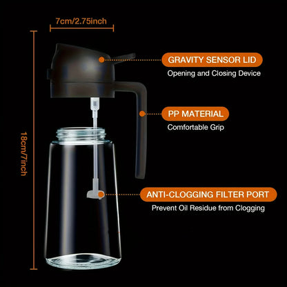 Montero Milan 1 Portable Olive Oil Sprayer and Pourer | 470ML Plastic Kitchen Oil Bottle for Cooking, BBQ, Air Fryers, Baking, Salads
