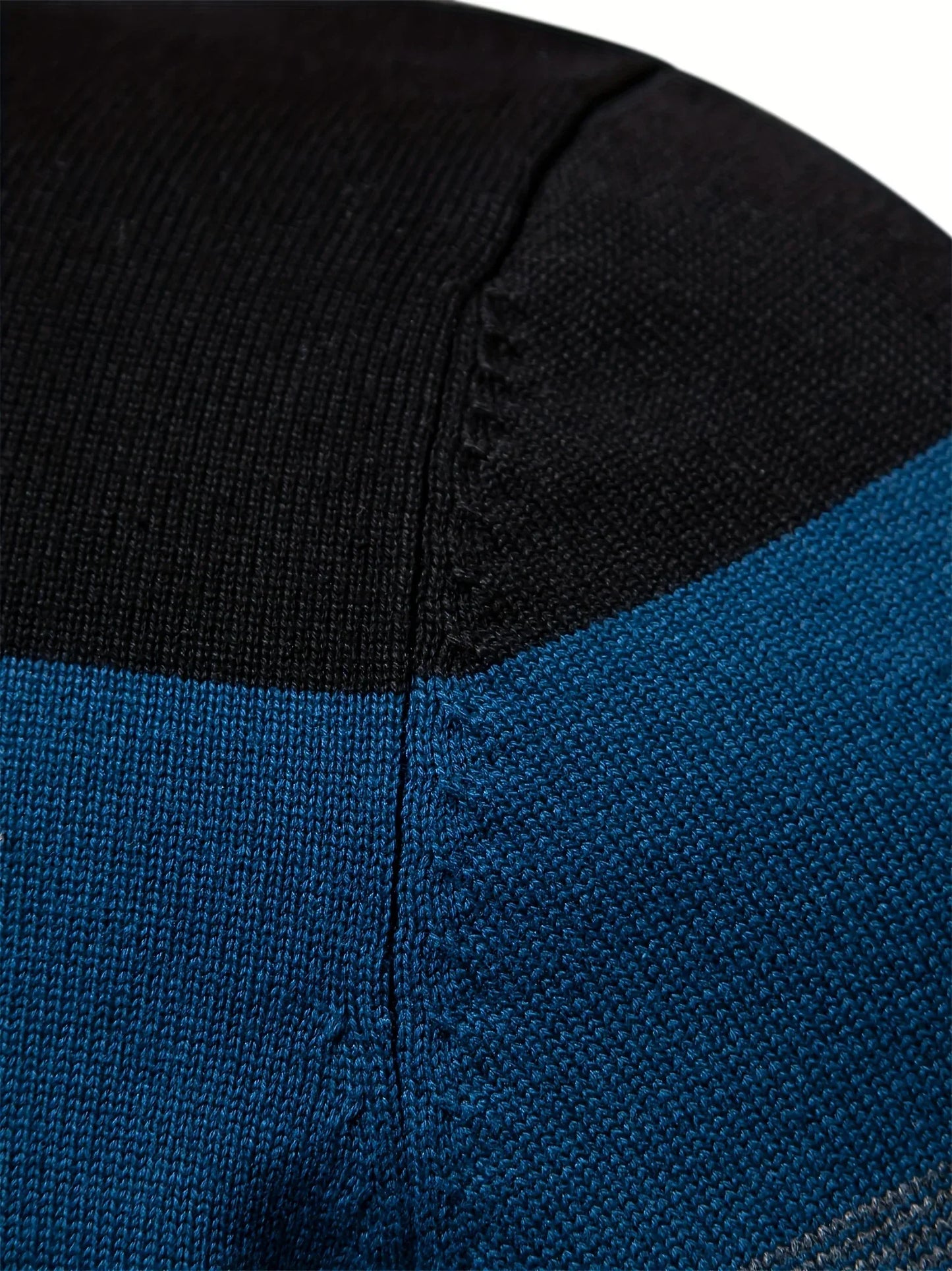 Men'S Thermal Stand Collar Sweater - Winter Knit Sweater with Zipper Closure, Black/Blue/Gray Horizontal Stripes, Regular Fit Pullover for Cold Weather, Formal & Everyday Outfits - Easy Care Sweater for Men, Sweater Zip Up, C
