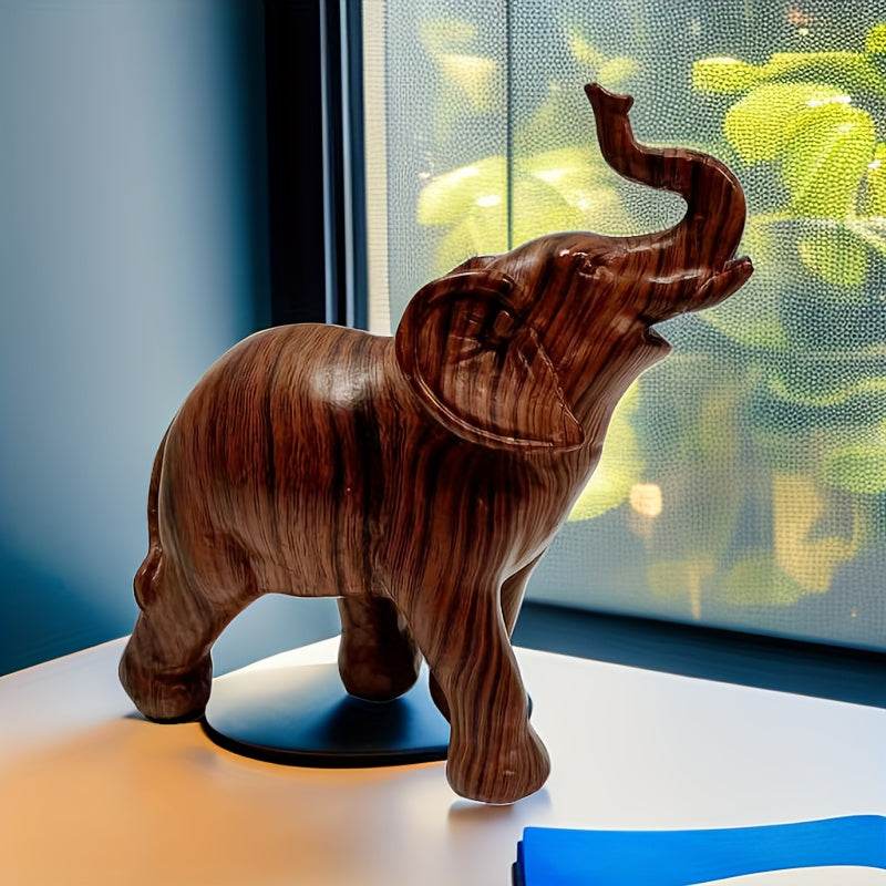 1pc Exquisite Wildlife Elephant Sculpture Statue - Vibrant Resin Decor for Home, Living Room, Bar, Cafe, and Desktop Decoration, Adorable Ornament, Tabletop Display, Indoor Decorative Accent - Montero Milan