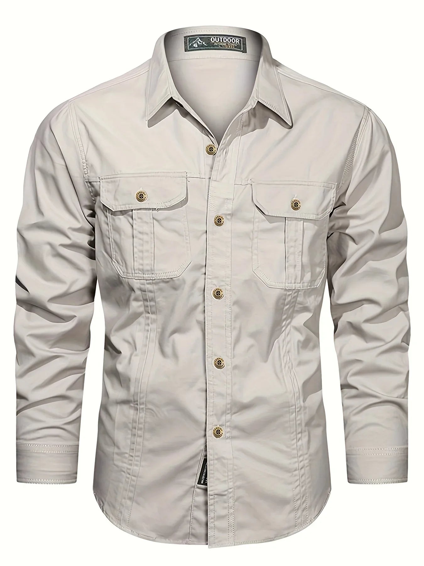 Men's Heavyweight Long Sleeve Shirt - Button-Up Formal & informal Shirt in, Classic Collar, Chest Pocket - Machine Washable Work, Outdoor, Everyday Shirt for Men - Spring/Fall Essential, Outdoor Casual Wear, Nonstretch Fabric