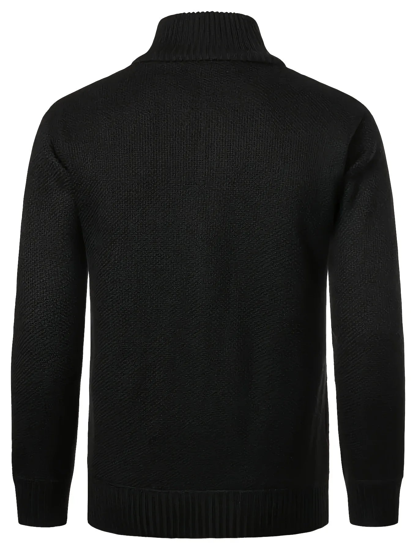 Men'S Thick Fleece Zip-Up Cardigan - Casual Long Sleeve Knit Sweater with Stand Collar, Solid Color, Regular Fit for Fall/Winter, Comfortable Layering Piece, Winter Cardigan, Autumn Outerwear, Modern Casualwear, Durable Fabri