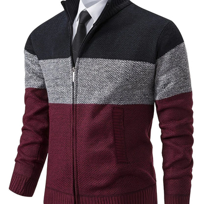 Men'S Knitted Cardigan with a Stand-Up Collar, a Casual And Stylish Outerwear.
