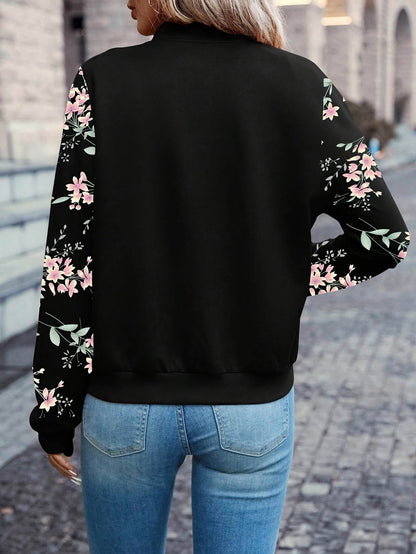 Floral Print Zip-Up Jacket - Montero Milan