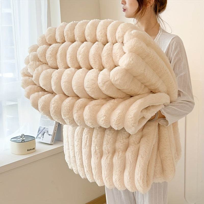 Luxe Faux Rabbit Fur Throw Blanket - Montero Milan