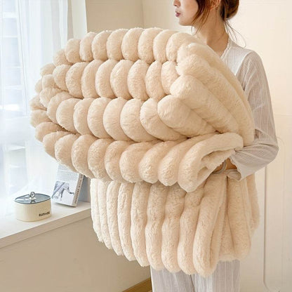 Luxe Faux Rabbit Fur Throw Blanket - Montero Milan
