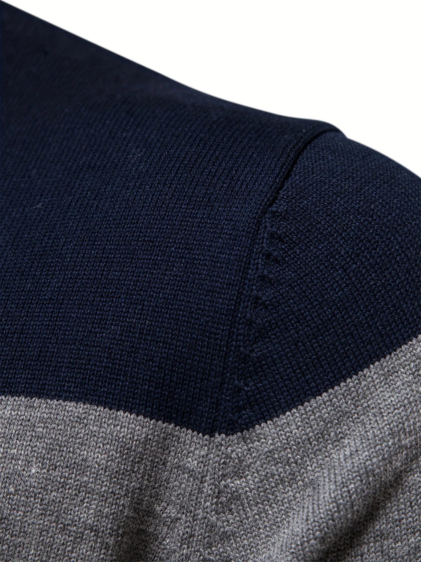 Men'S Thermal Stand Collar Sweater - Winter Knit Sweater with Zipper Closure, Black/Blue/Gray Horizontal Stripes, Regular Fit Pullover for Cold Weather, Formal & Everyday Outfits - Easy Care Sweater for Men, Sweater Zip Up, C
