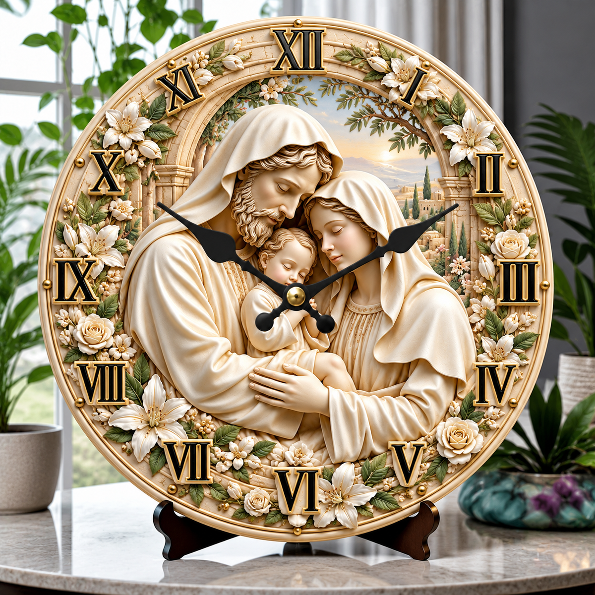 Holy Family Nativity Wall Clock