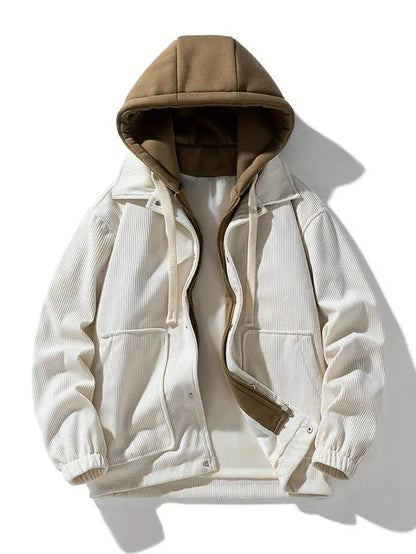False Two-Piece Hooded Basketball Jacket - Montero Milan