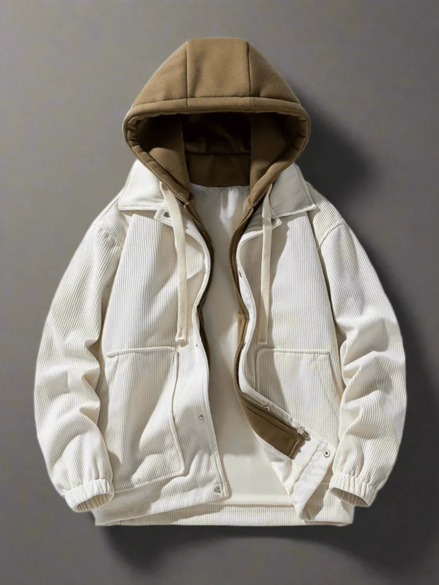 False Two-Piece Hooded Basketball Jacket - Montero Milan