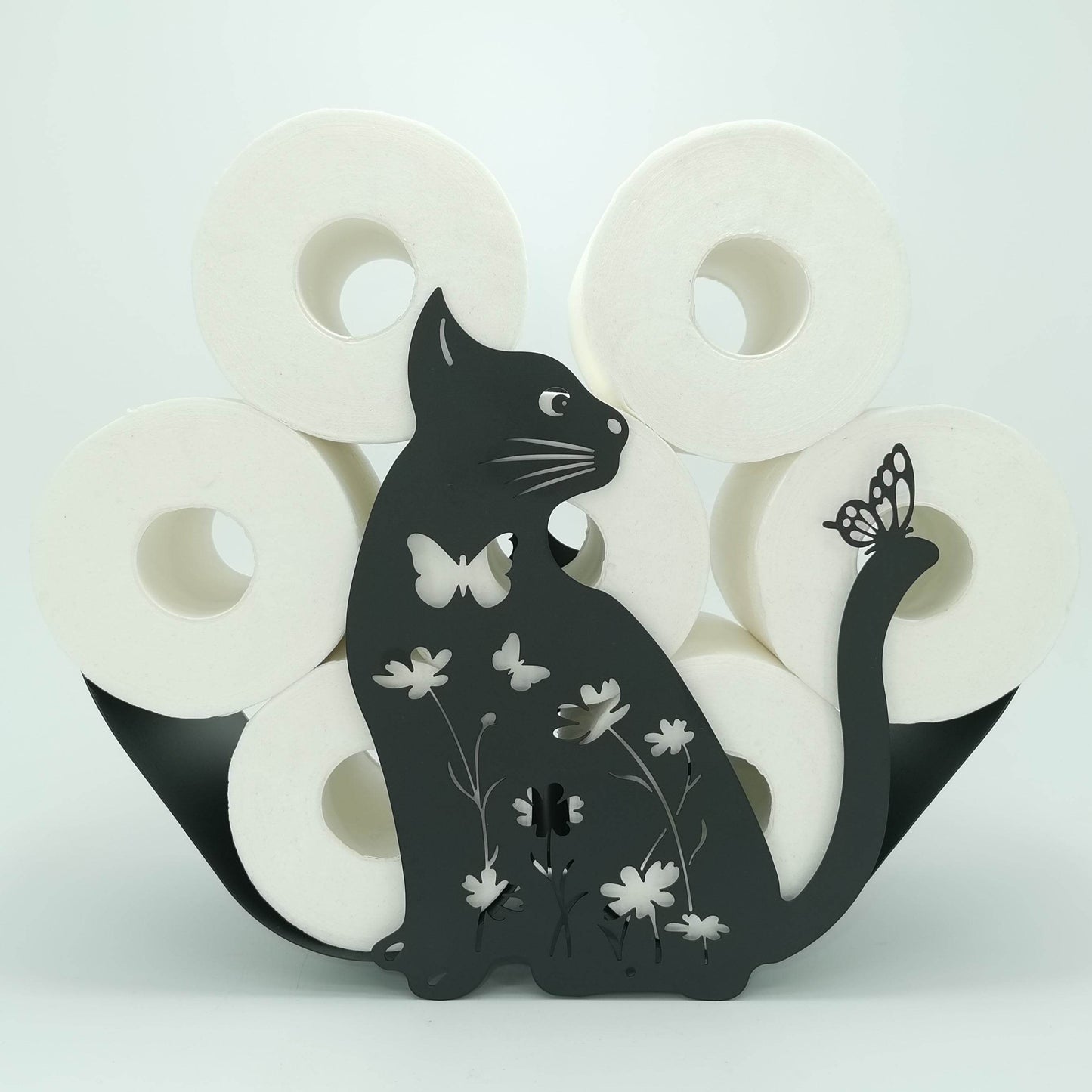 Black Cat Toilet Paper Holder Rack - Montero Milan