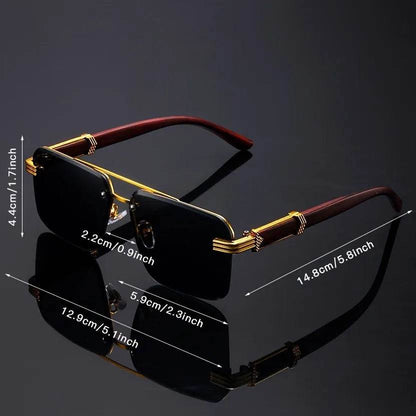 Retro Frameless Gold Temple Sunglasses - Montero Milan