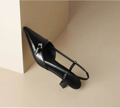 Pointed-Toe Patent Slingback Heels - Montero Milan