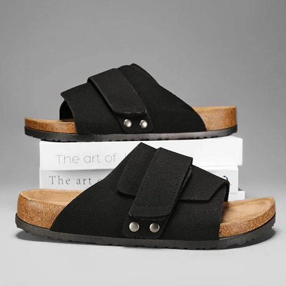 Suede Strap Slide Sandals - Montero Milan