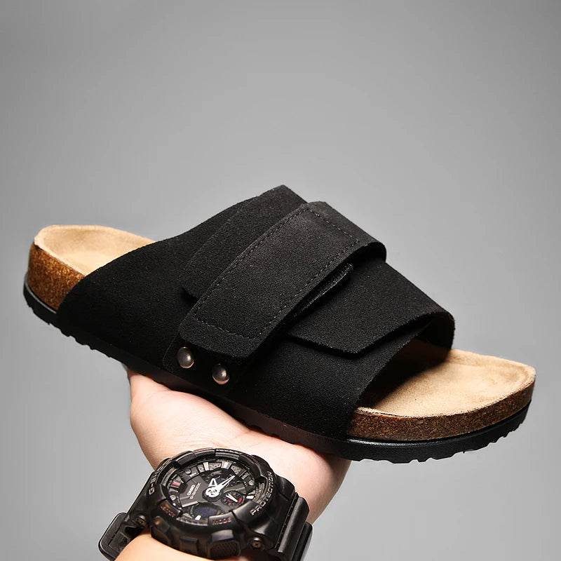 Suede Strap Slide Sandals - Montero Milan