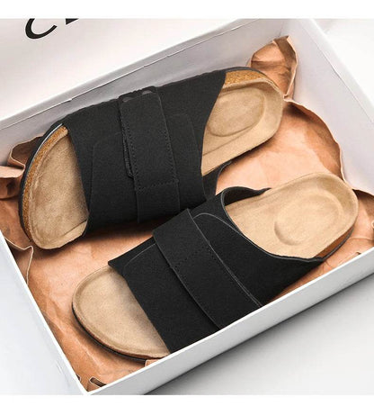 Suede Strap Slide Sandals - Montero Milan
