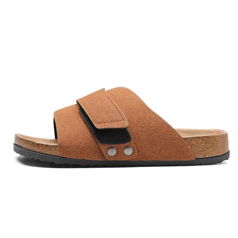 Suede Strap Slide Sandals - Montero Milan