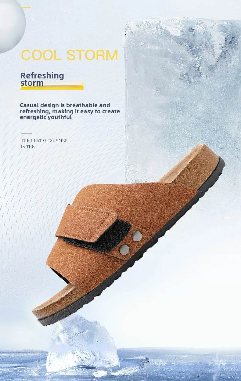 Suede Strap Slide Sandals - Montero Milan