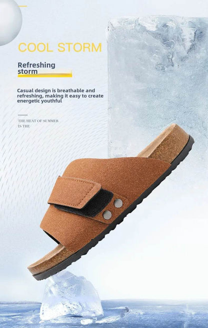 Suede Strap Slide Sandals - Montero Milan