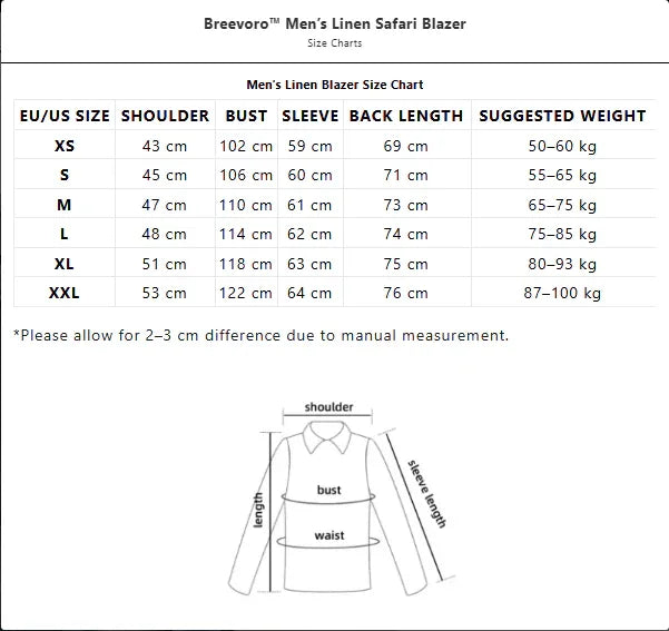 Breevoro™ Men’s Linen Safari Blazer