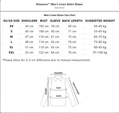 Breevoro™ Men’s Linen Safari Blazer