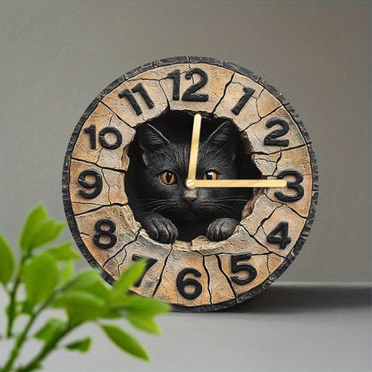 Cute Cat Silent Wall Clock - Montero Milan