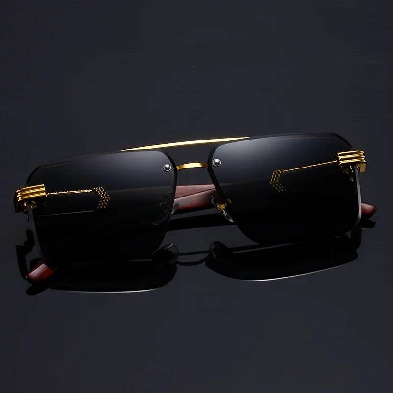 Retro Frameless Gold Temple Sunglasses - Montero Milan