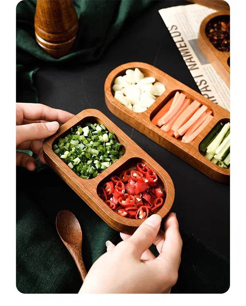 Naturuta™ Solid Wood Sauce & Snack Tray - Montero Milan