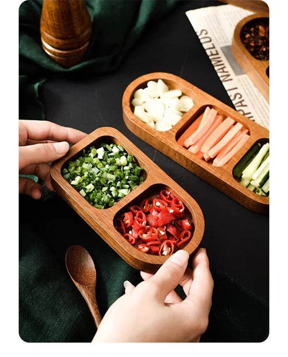 Naturuta™ Solid Wood Sauce & Snack Tray - Montero Milan