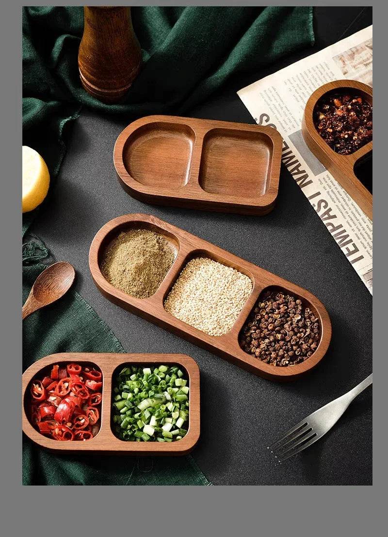 Naturuta™ Solid Wood Sauce & Snack Tray - Montero Milan