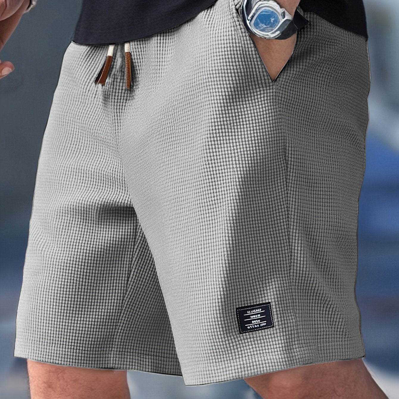 Textured Drawstring Casual Shorts - Montero Milan