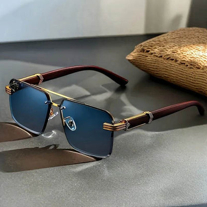 Retro Frameless Gold Temple Sunglasses - Montero Milan