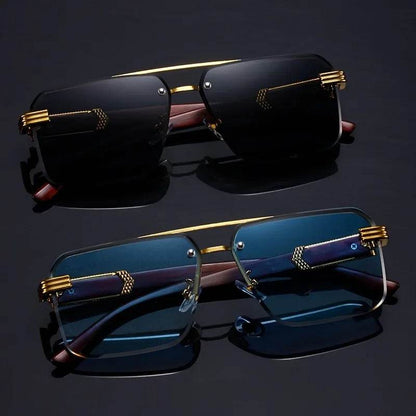 Retro Frameless Gold Temple Sunglasses - Montero Milan
