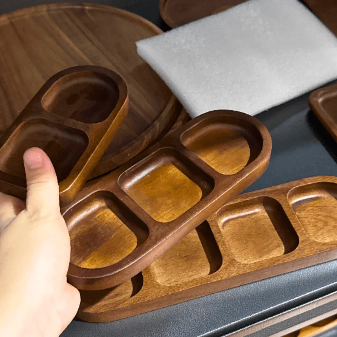 Naturuta™ Solid Wood Sauce & Snack Tray - Montero Milan
