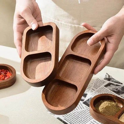 Naturuta™ Solid Wood Sauce & Snack Tray - Montero Milan