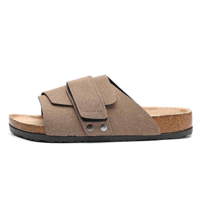 Suede Strap Slide Sandals - Montero Milan