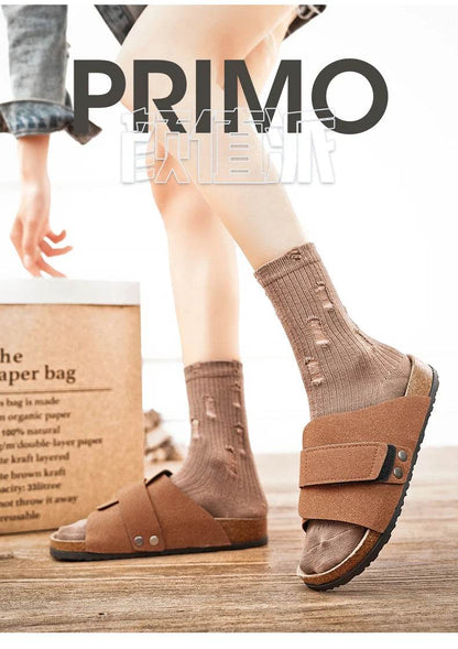 Suede Strap Slide Sandals - Montero Milan