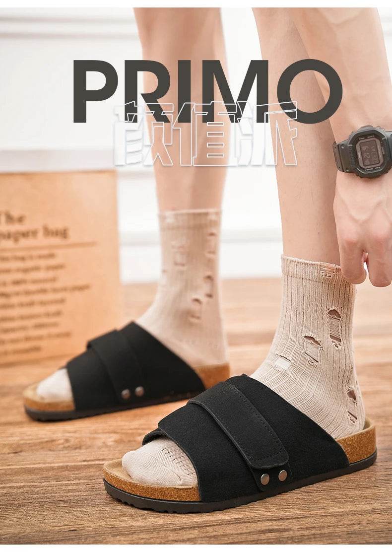 Suede Strap Slide Sandals - Montero Milan