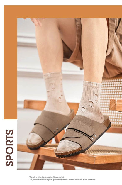 Suede Strap Slide Sandals - Montero Milan